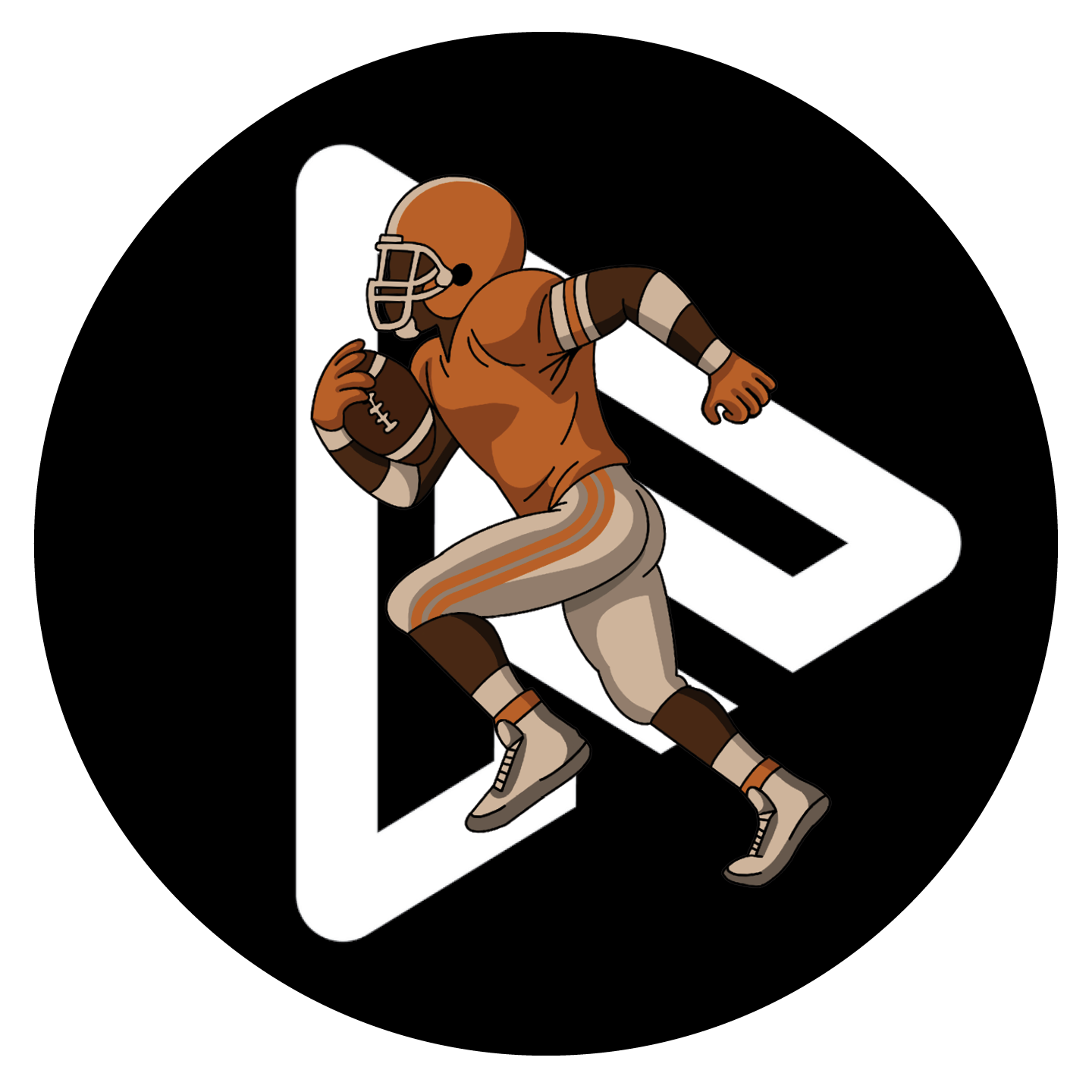 Game day pin: Football player black and white
